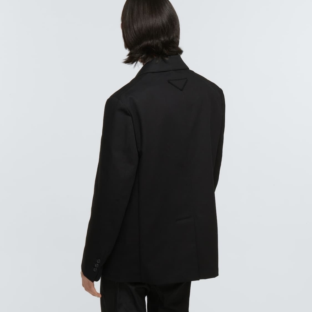 Prada by Raf Simons - iconic triangle logo blazer